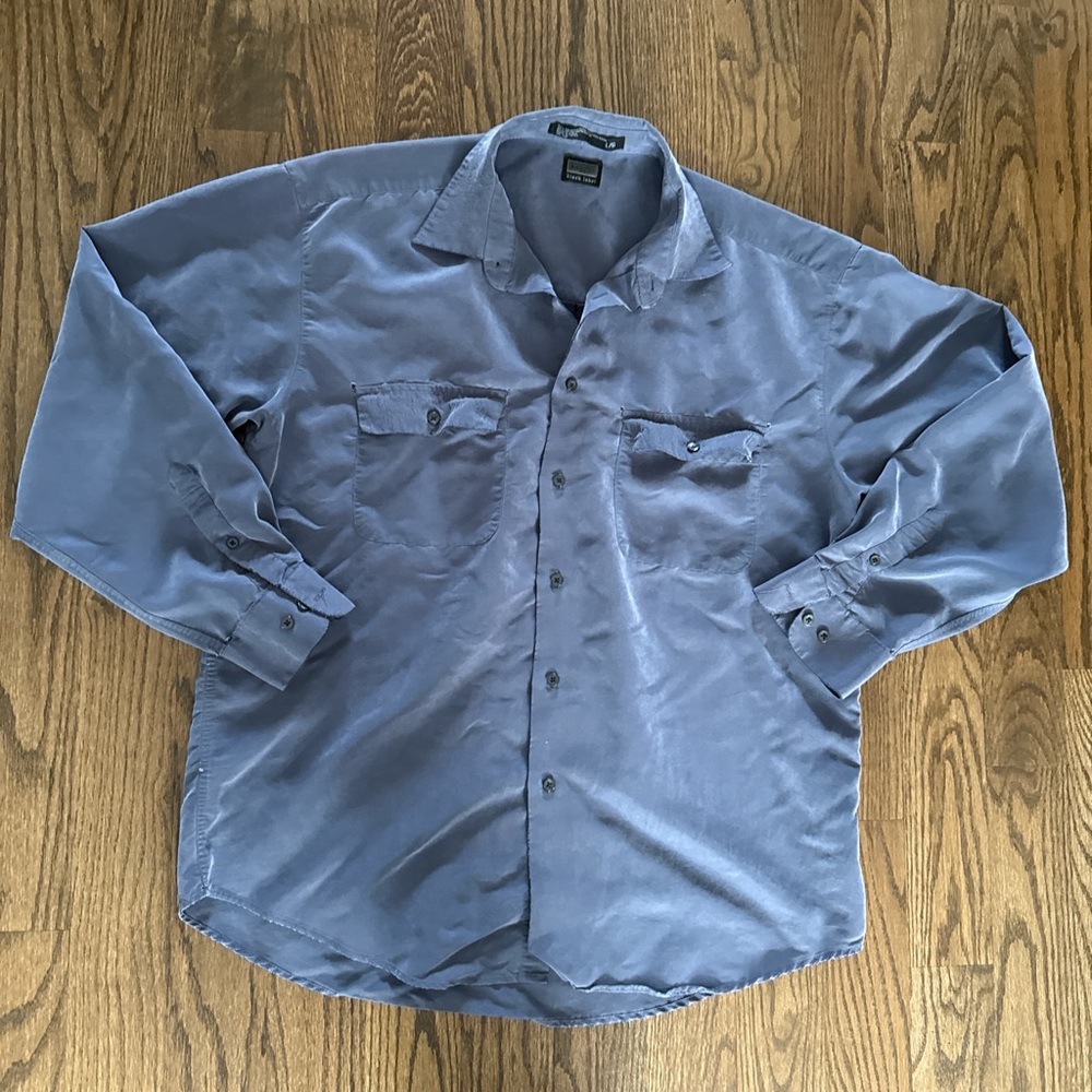 Vintage Haggar Black Label Blue Button-Up Shirt
